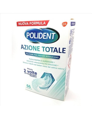 Polident Azione Totale 66 Compresse Pulitore Per Protesi Quotidiano