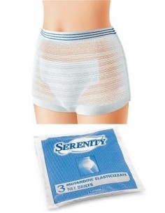 Mutandina Elastica Rettangolare A Rete Serenity L 3 Pezzi