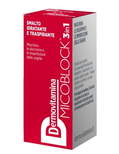 Dermovitamina Micoblock 3 In 1 Smalto Idratante E Traspirante Rosso 5 Ml