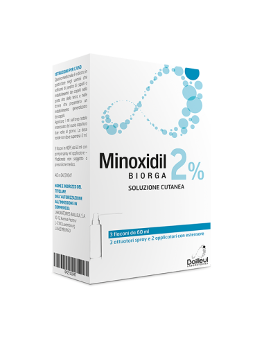 Minoxidil Biorga (laboratoires Bailleul)*soluz Cutanea 3 Flaconi 60 Ml 2%