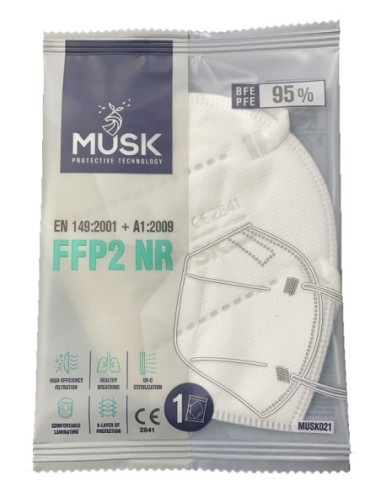 Musk Mascherina Ffp2 Musk021 White 10 Pezzi