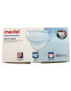 Medel Mascherina Chirurgica Tnt A 3 Strati Con Elastico Monouso 20 Pezzi