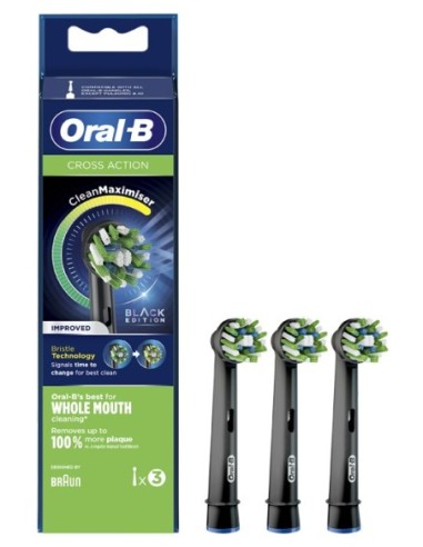 Oralb Cross Action Black Eb50 Testine Per Spazzolino Elettrico 3 Pezzi