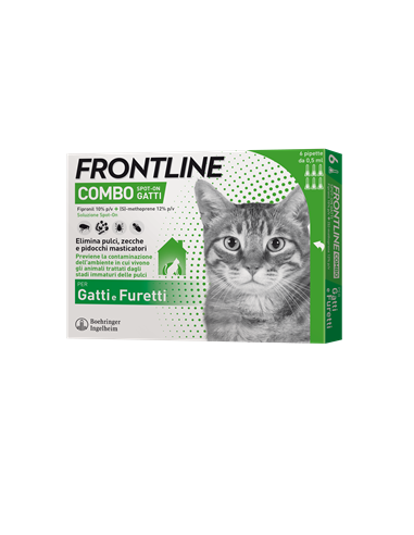 Frontline Combo Spot-on Gatti*soluz 6 Pipette 0,5 Ml 50 Mg +60 Mg Gatti E Furetti