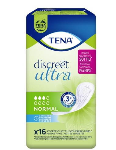 Pannolone Sagomato Tena Discreet Ultra Normal 16 Pezzi