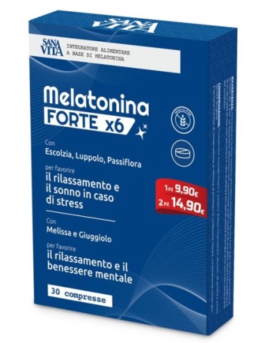 Sanavita Melatonina Forte X6 30 Compresse