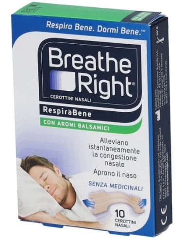 Cerotti Nasali Breathe Right Balsamici 10 Pezzi