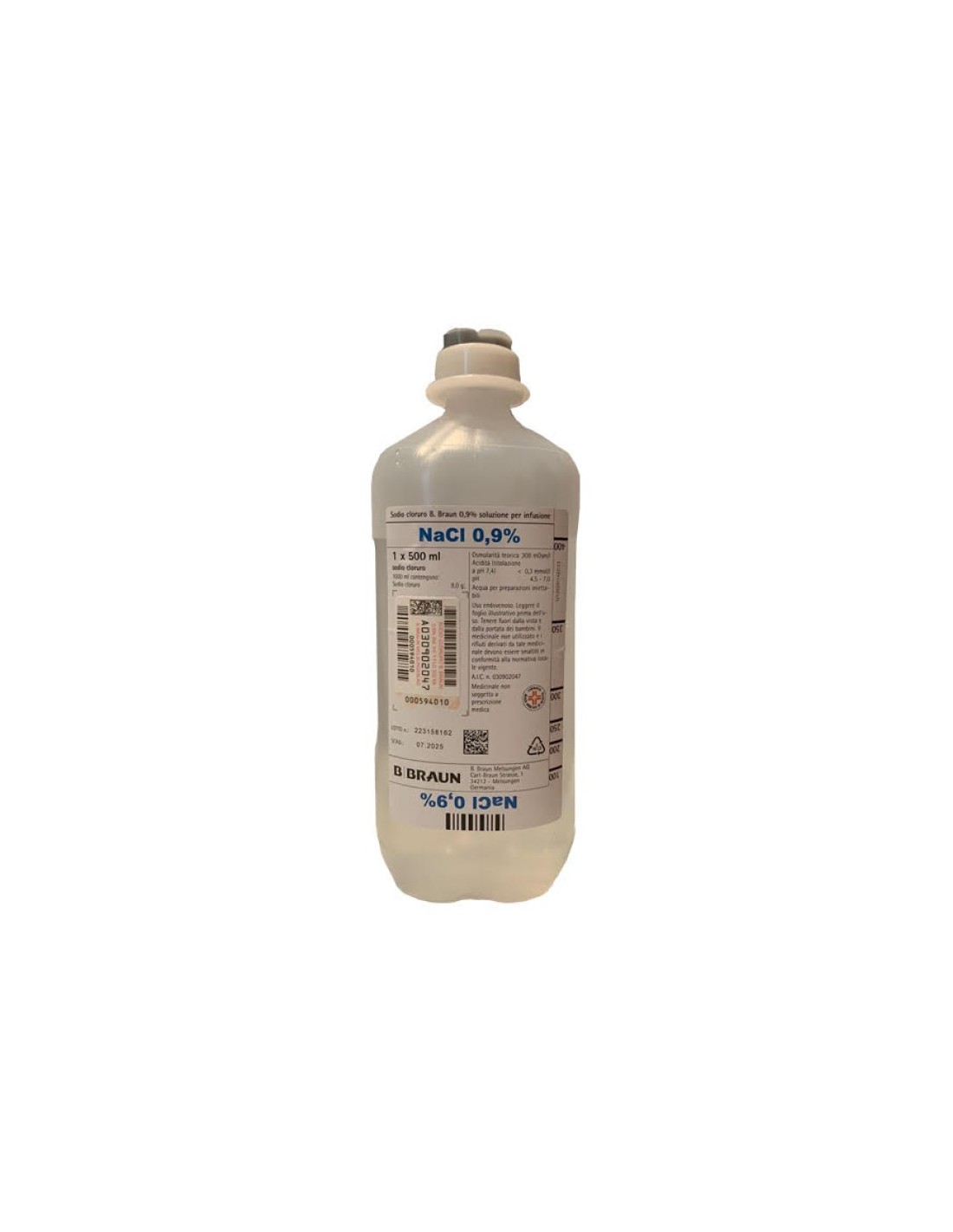 Sodio Cloruro (b.braun)*1 Flacone Ev 500 Ml 0,9% Flacone Pe