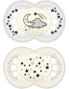 Mam Night Succhietto 6+ Mesi Silicone Doppio Neutro
