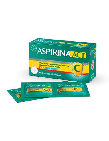 Aspirinaact*10 Cpr Eff 800 Mg + 480 Mg Con Vitamina C