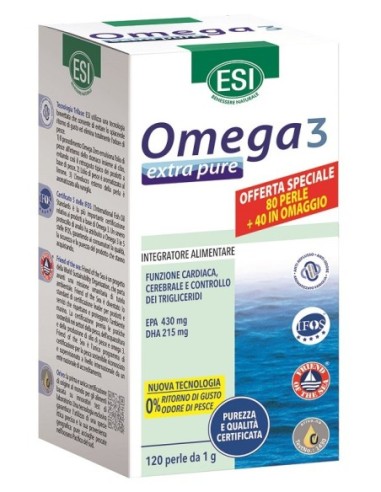 Esi Omega 3 Extra Pure 80 Perle + 40 Perle In Omaggio