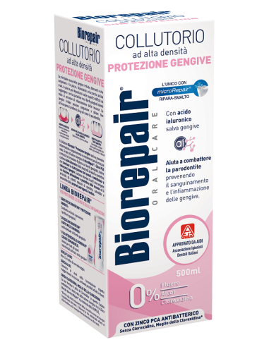 Biorepair Oral Care Con Antibatterico Collutorio Ad Alta Densita' Protezione Gengive 500 Ml