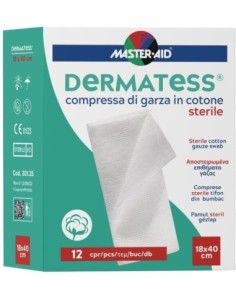 Garza Idrofila Dermatess Cotone 18x40 12 Pezzi