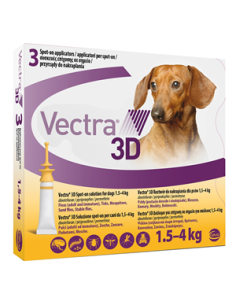 Vectra 3d*spot-on Soluz 3 Pipette 0,8 Ml 44 Mg + 3,9 Mg + 317 Mg Cani Da 1,5 A 4 Kg, Tappo Giallo