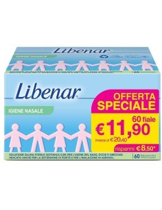 Soluzione Salina Isotonica 0,9% Libenar Per Igiene Nasale 60flaconcini Monouso X 5 Ml