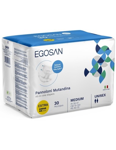 Pannolone A Mutandina Per Incontinenza Egosan Natural Comforrt Vita Soft Medium 30 Pezzi