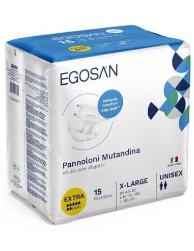 Pannolone A Mutandina Per Incontinenza Grave Egosan Naturalcomfort Vita Soft Extra Xl 15 Pezzi