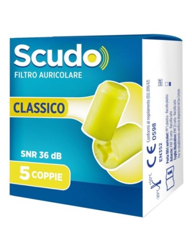 Scudo Filtro Auricolare Classico Snr 36 Db 7-12mm 5 Paia