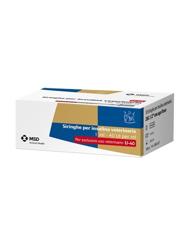 Siringa Insulina Uso Veterinario Msd-ah 30 Siringhe 40 Ui/ml