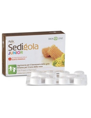 Apix Propoli Sedigola Junior Fragola 20 Pastiglie Biosline