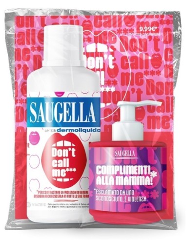Saugella Bundle Dermoliquido Don't Call Me 1 Saugella Dermoliquido 500 Ml Con Etichetta Edizione Limitata + 1 Minisize Sample Co