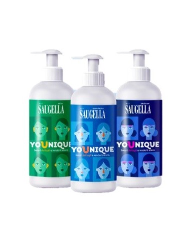 Saugella Younique Bundle 1 Dermoliquido 200 Ml + 1 Attiva 200 Ml + 1 Idraserum 200 Ml