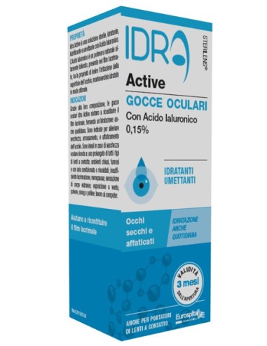 Gocce Oculari Sterilens Idra Active 10 Ml Con Acido Ialuronico 0,15%