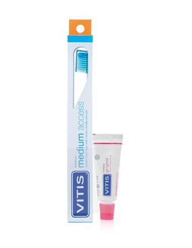 Vitis Spazzolino Medium Access + Vitis Dentrifricio Gingival15 Ml