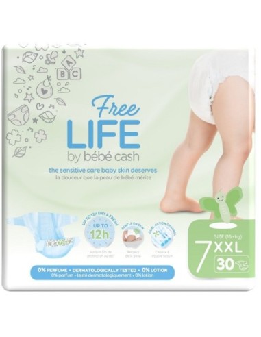 Freelife By Bebecash Pannolini Xxl Taglia 7 15 Kg+ 30 Pezzi