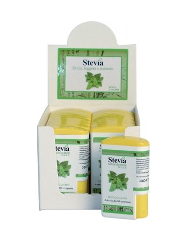 Stevia Edulcorante 200 Compresse Display Contenente 14 Dispenser