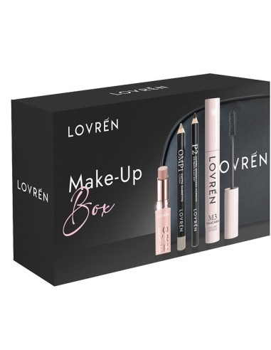 Lovren Beauty Box Make-up 1 Mascara M3 + 1 Matita Occhi P2 +1 Matita Ombretto Omp1 + 1 Lipstick Balm Color Boost Nude Lb1