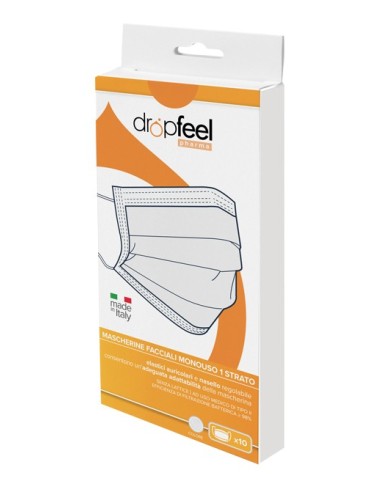 Mascherina Uso Medico Dropfeel Pharma Monouso Tipo Ii Bianca10 Pezzi