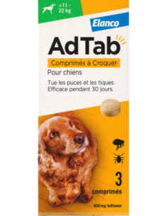 Adtab*3 Cpr Masticabili 450 Mg Per Cani Da 11 A 22 Kg