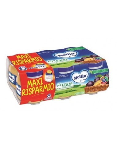 Mellin Omogeneizzato Prugna Mela 100 G 6 Pezzi