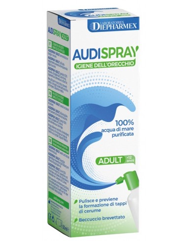 Audispray Adult Soluzione Di Acqua Di Mare Ipertonica Spraysenza Gas Igiene Orecchio 50ml