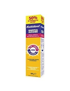 Kukident Plus Doppia Azione Crema Adesiva Per Protesi Dentarie 60 G