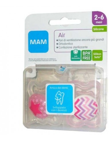 Mam Air Succhietto 2-6 Mesi Silicone Confezione Doppia