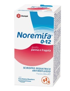 Sciroppo Pediatrico Antireflusso Noremifa 0-12 Flacone 200 Ml Gusto Panna E Fragola