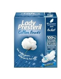 Lady Presteril Cotton Power Assorbenti Notte Pocket Con Aliripiegati Promo 10 Pezzi