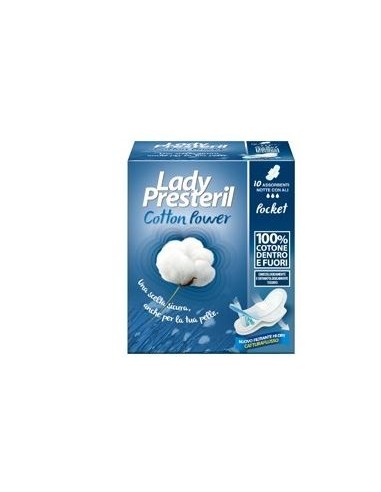 Lady Presteril Cotton Power Assorbenti Notte Pocket Con Aliripiegati Promo 10 Pezzi