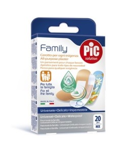 Cerotto Pic Strip Family 20 Pezzi Antibatterico Con Tampone