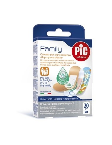 Cerotto Pic Strip Family 20 Pezzi Antibatterico Con Tampone