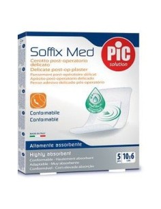 Cerotto Pic Soffix Med In Tnt Con Tampone Centrale Assorbente Sterile Monouso 10x6 Cm Antibatterico 5 Pezzi