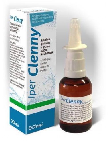 Iper Clenny Spray Nasale Getto Dosato Soluzione Ipertonica 3% Sodio Cloruro 30 G/l Con Acido Ialuronico 50 Ml