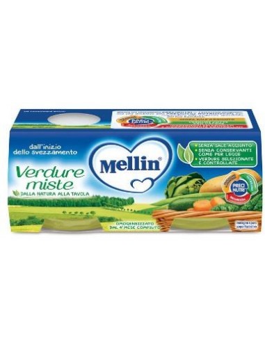 Mellin Omogeneizzato Verdure Miste 2 X 80 G