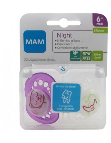 Mam Night Succhietto 6+ Silicone Confezione Doppia