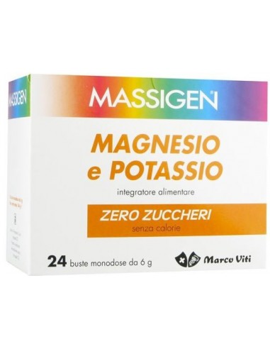 Massigen Magnesio Potassio Senza Zucchero 24 Bustine