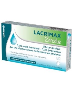 Lacrimax Zerodue Gocce Oculari 10 Flaconcini Monodose Da 0,5ml