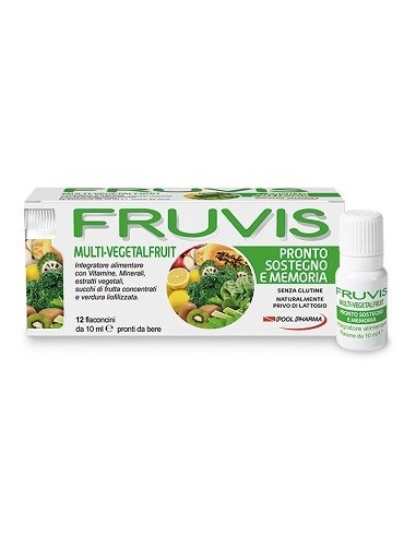 Fruvis Multi-vegetalfruit Pronto Sostegno E Memoria 12 Flaconcini Da 10 Ml