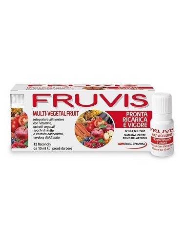 Fruvis Multi-vegetalfruit Pronta Ricarica E Vigore 12 Flaconcini Da 10 Ml